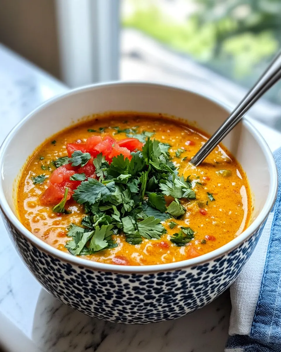 Homemade Coconut Curry Lentil Soup recipe photo