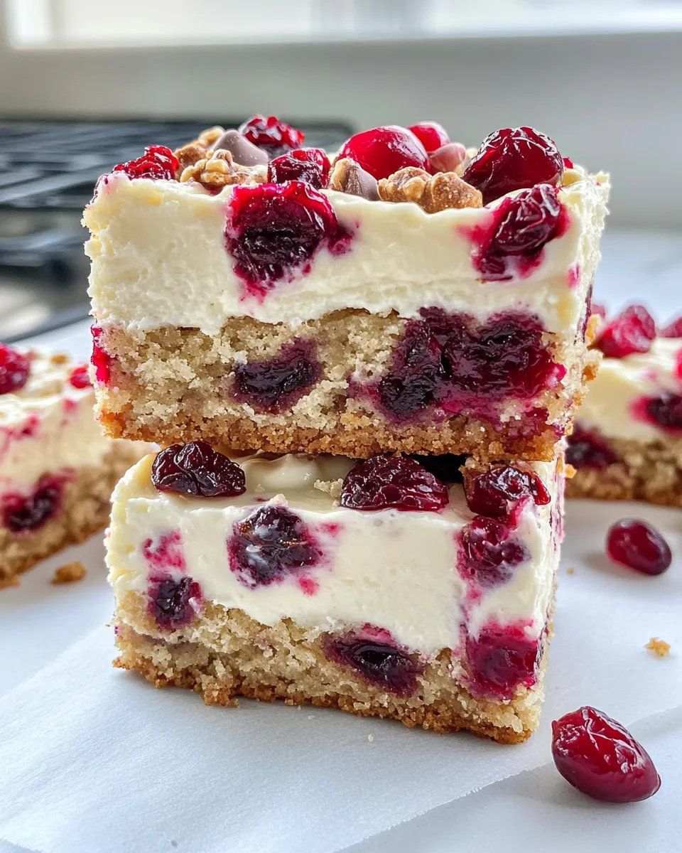 Easy Cranberry Bliss Bars Copycat food shot