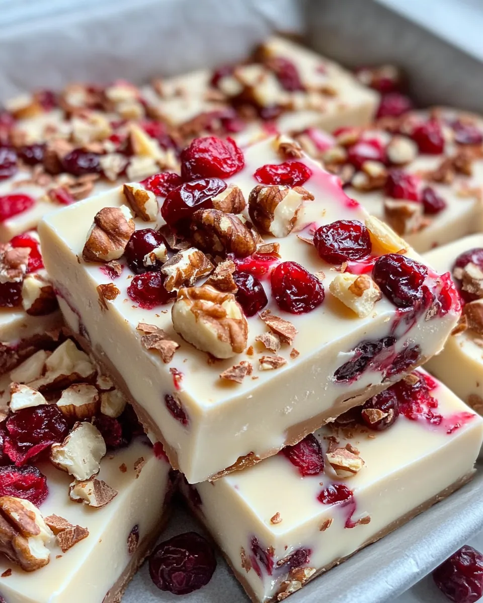 Delicious Cranberry White Chocolate Fudge dish photo