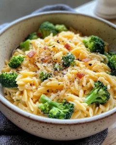 Homemade Creamy Broccoli Cheddar Orzo photo
