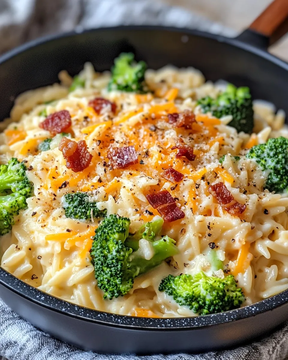 Classic Creamy Broccoli Cheddar Orzo recipe image