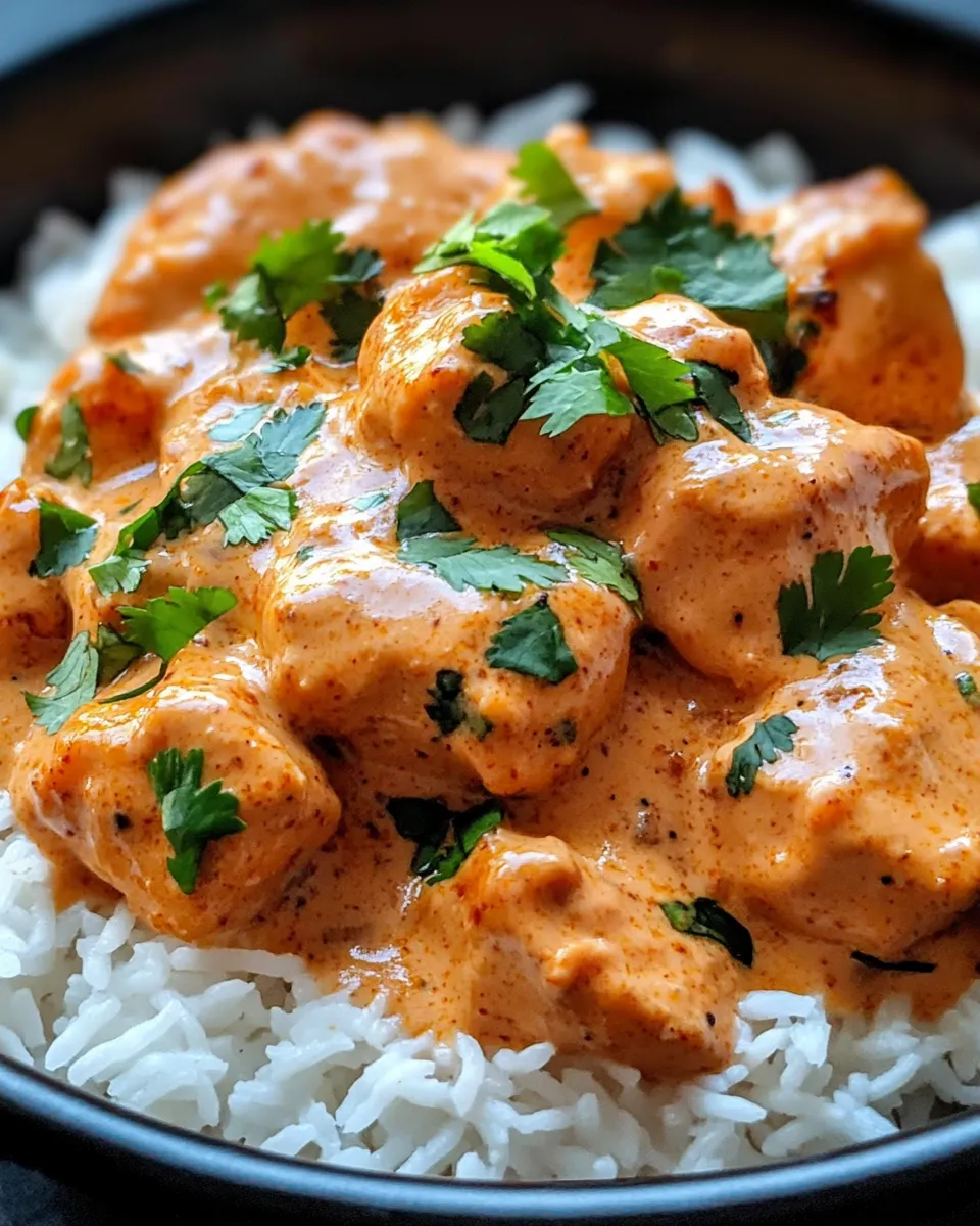 Classic Creamy Butter Chicken With Rice image
