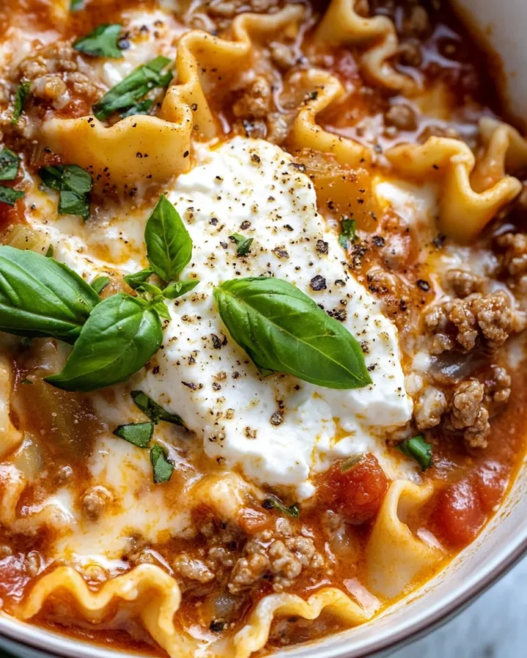 Homemade Creamy Lasagna Soup With Ricotta photo