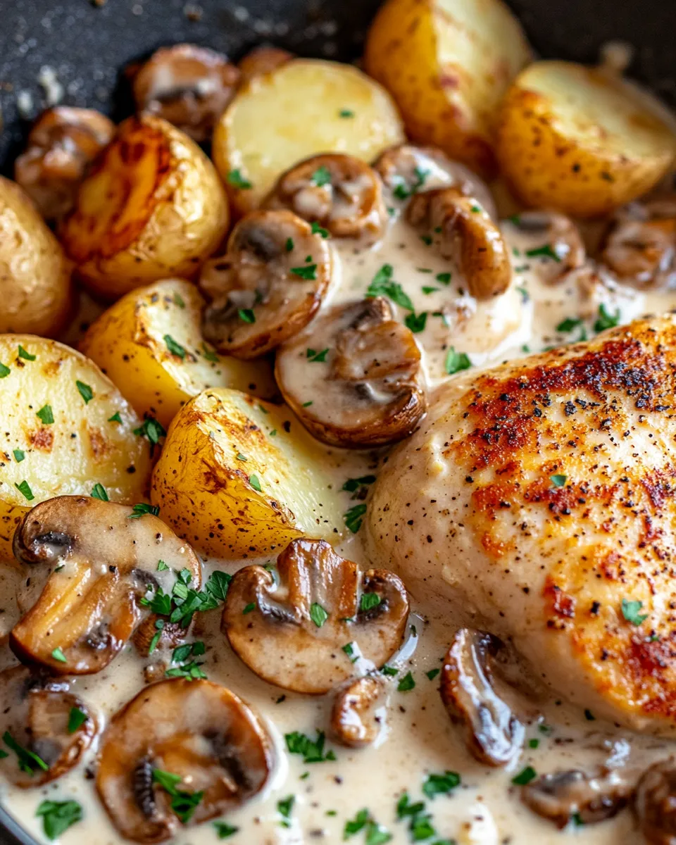 Classic Creamy Mushroom Chicken With Potatoes dish photo