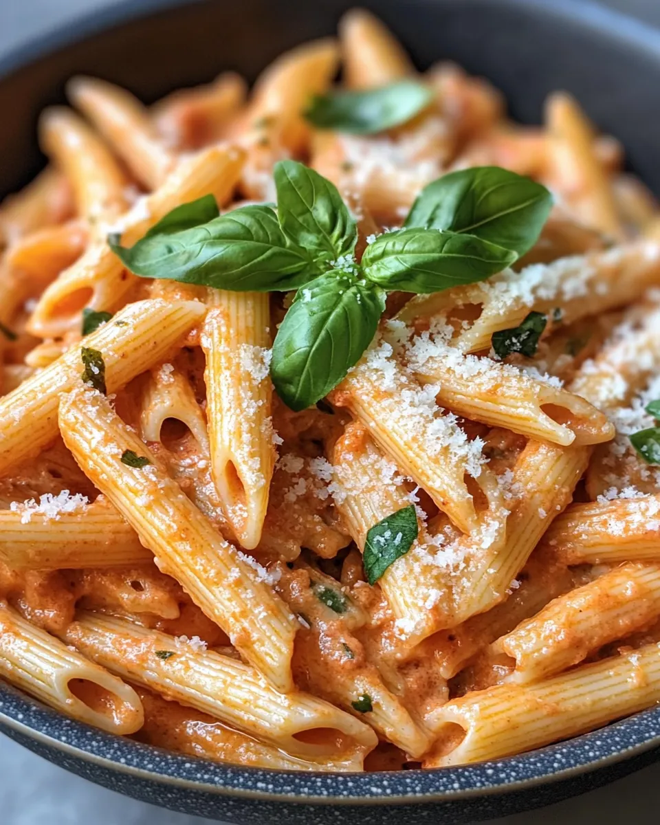 Classic Creamy Roasted Red Pepper Penne dish photo