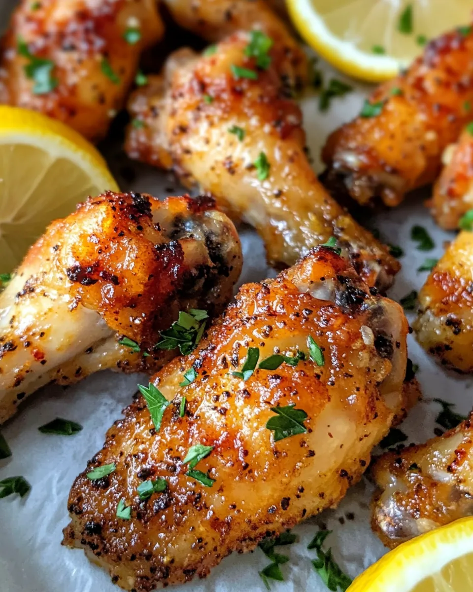 Easy Crispy Baked Lemon Pepper Wings plate image