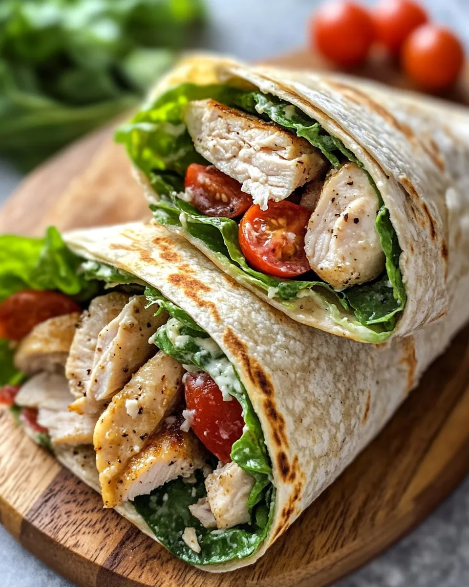 Delicious Crispy Chicken Caesar Wraps plate image