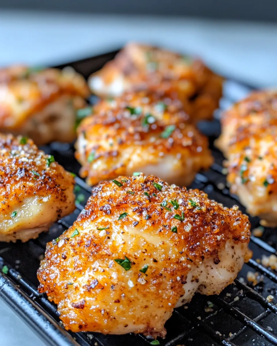 Homemade Crispy Parmesan Crusted Chicken Thighs recipe photo