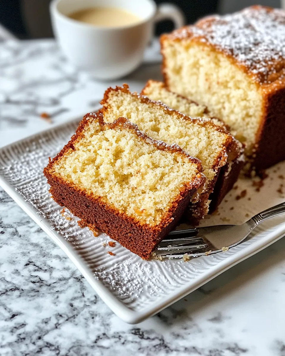 Delicious Eggnog Pound Cake food shot