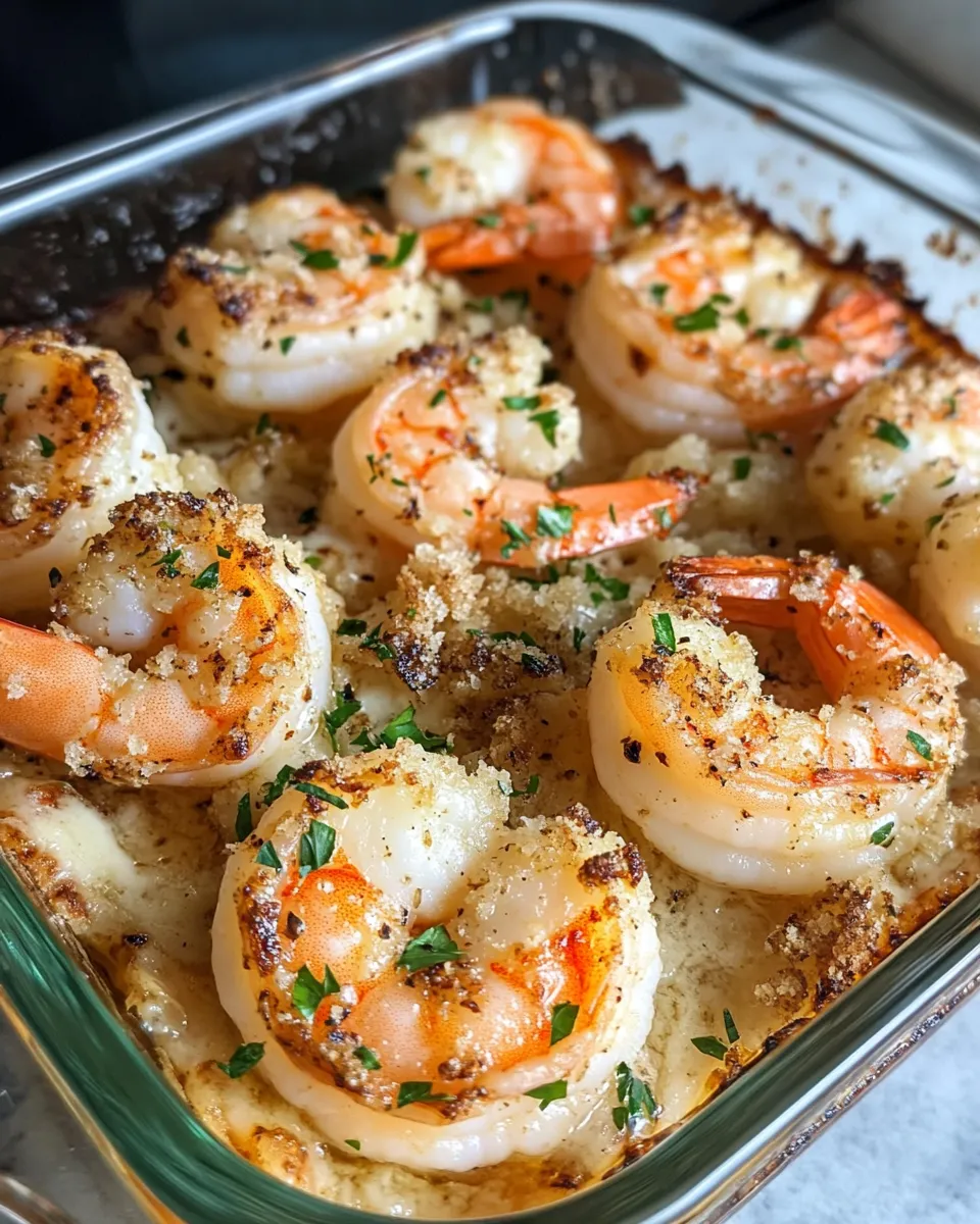 Homemade Garlic Butter Shrimp Scampi Bake photo