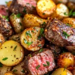 Homemade Garlic Butter Steak Bites Potatoes recipe photo
