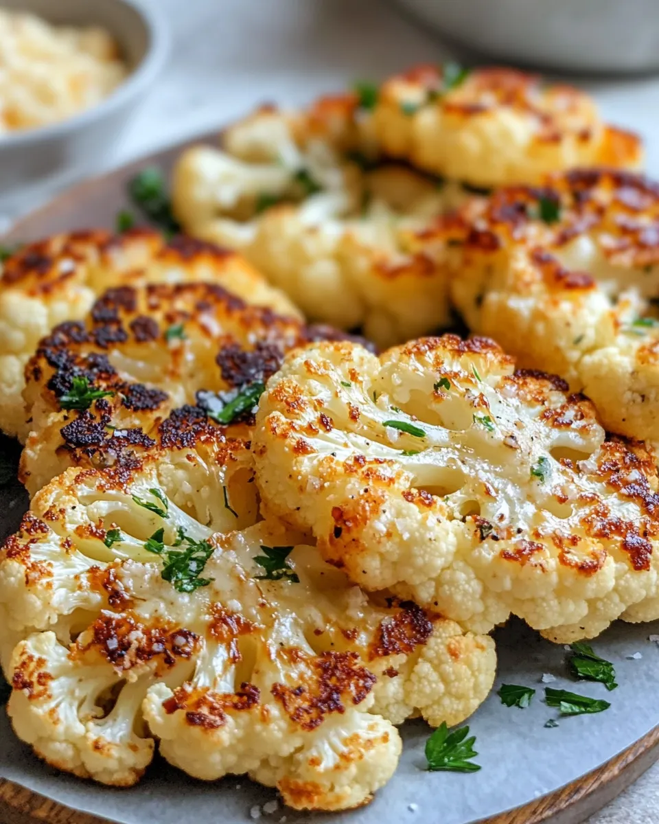 Delicious Garlic Parmesan Roasted Cauliflower Steaks image