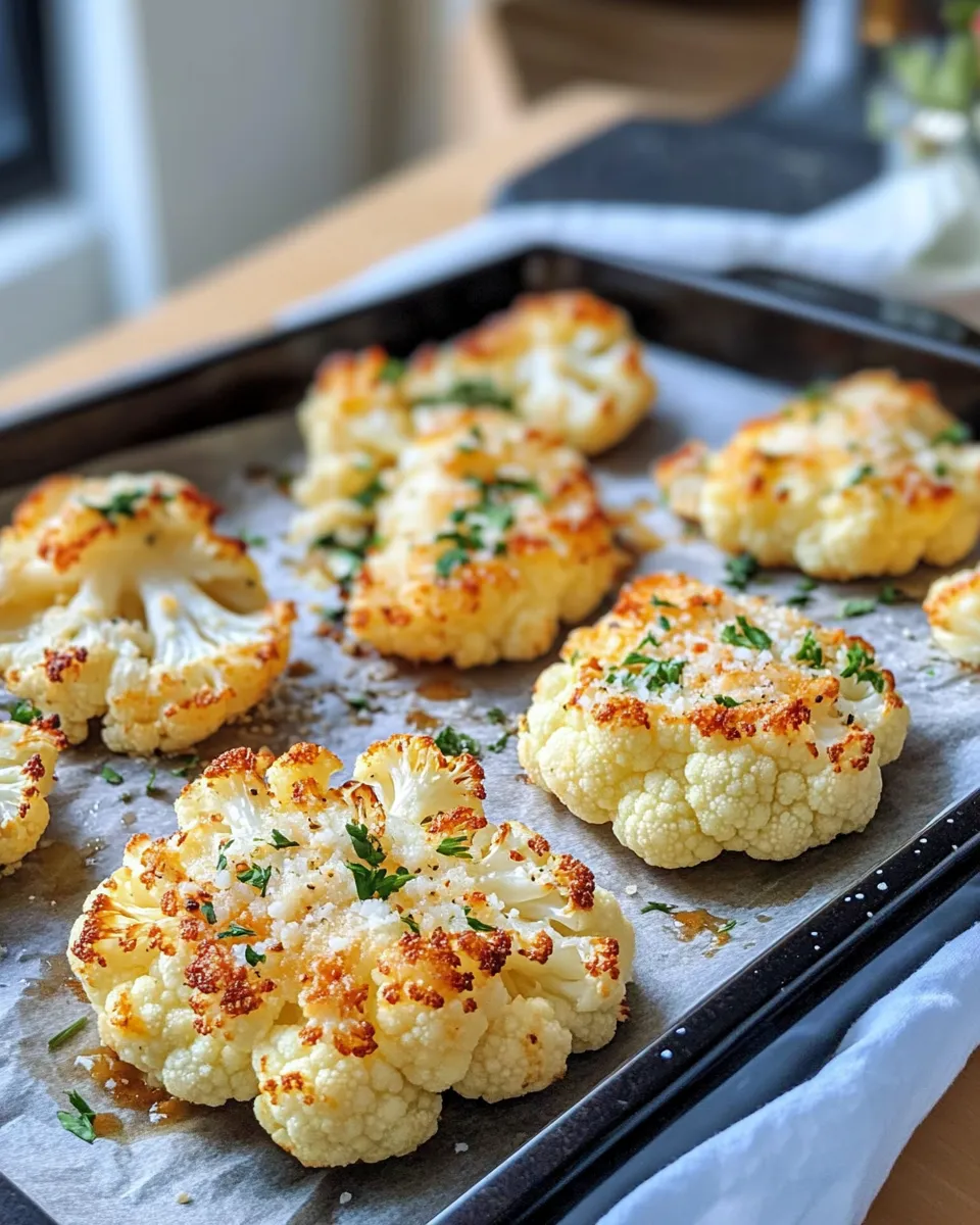 Classic Garlic Parmesan Roasted Cauliflower Steaks dish photo