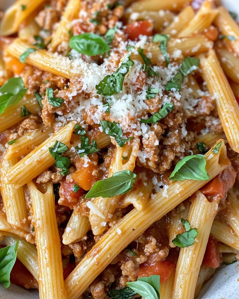 Classic Ground Turkey Bolognese With Penne dish photo