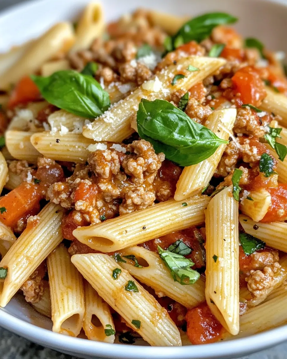Easy Ground Turkey Bolognese With Penne recipe image