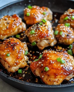 Delicious Honey Garlic Chicken Thighs Skillet photo