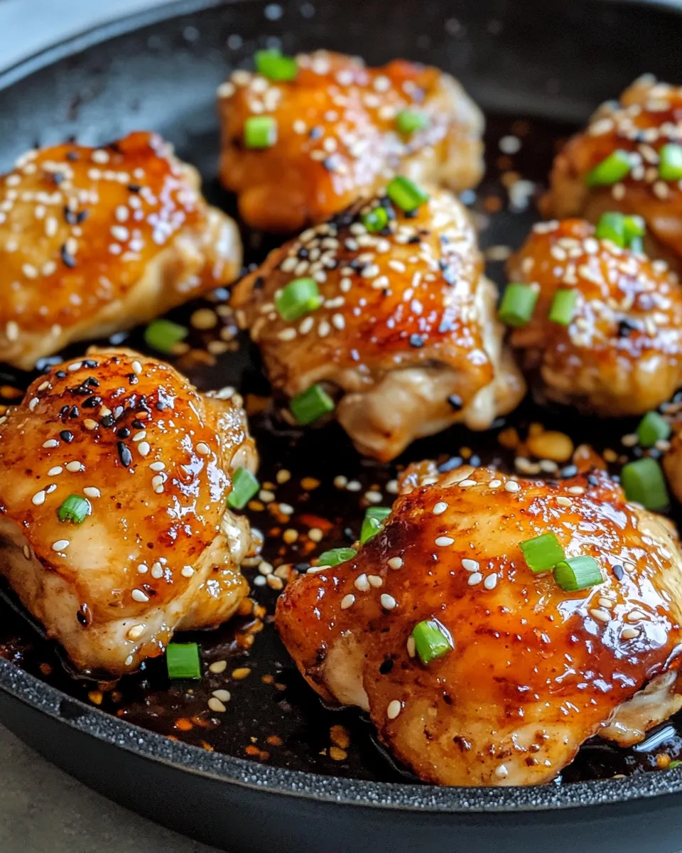 Delicious Honey Garlic Chicken Thighs Skillet photo