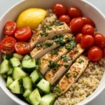 Homemade Lemon Herb Quinoa Chicken Bowls recipe photo