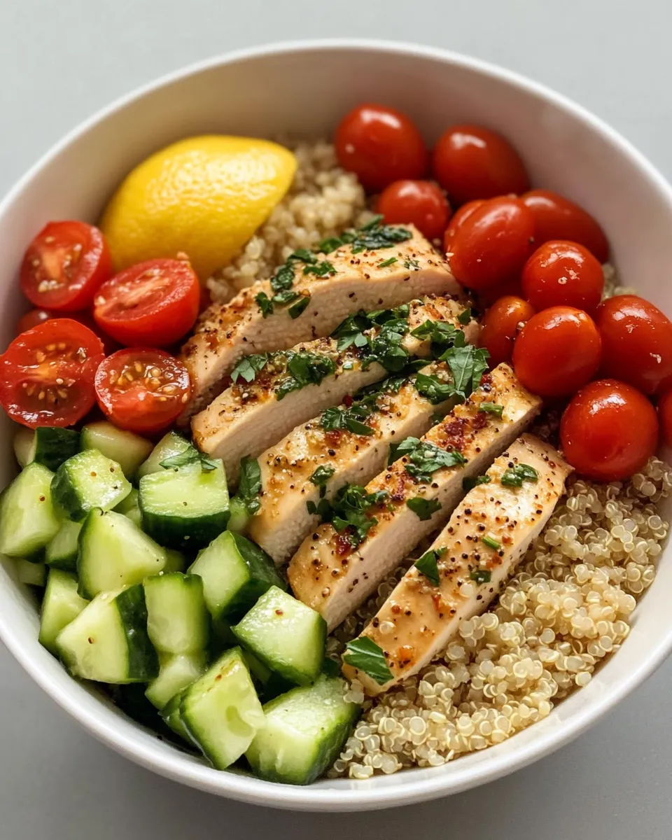 Homemade Lemon Herb Quinoa Chicken Bowls recipe photo