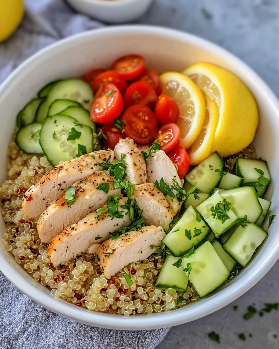 Delicious Lemon Herb Quinoa Chicken Bowls image