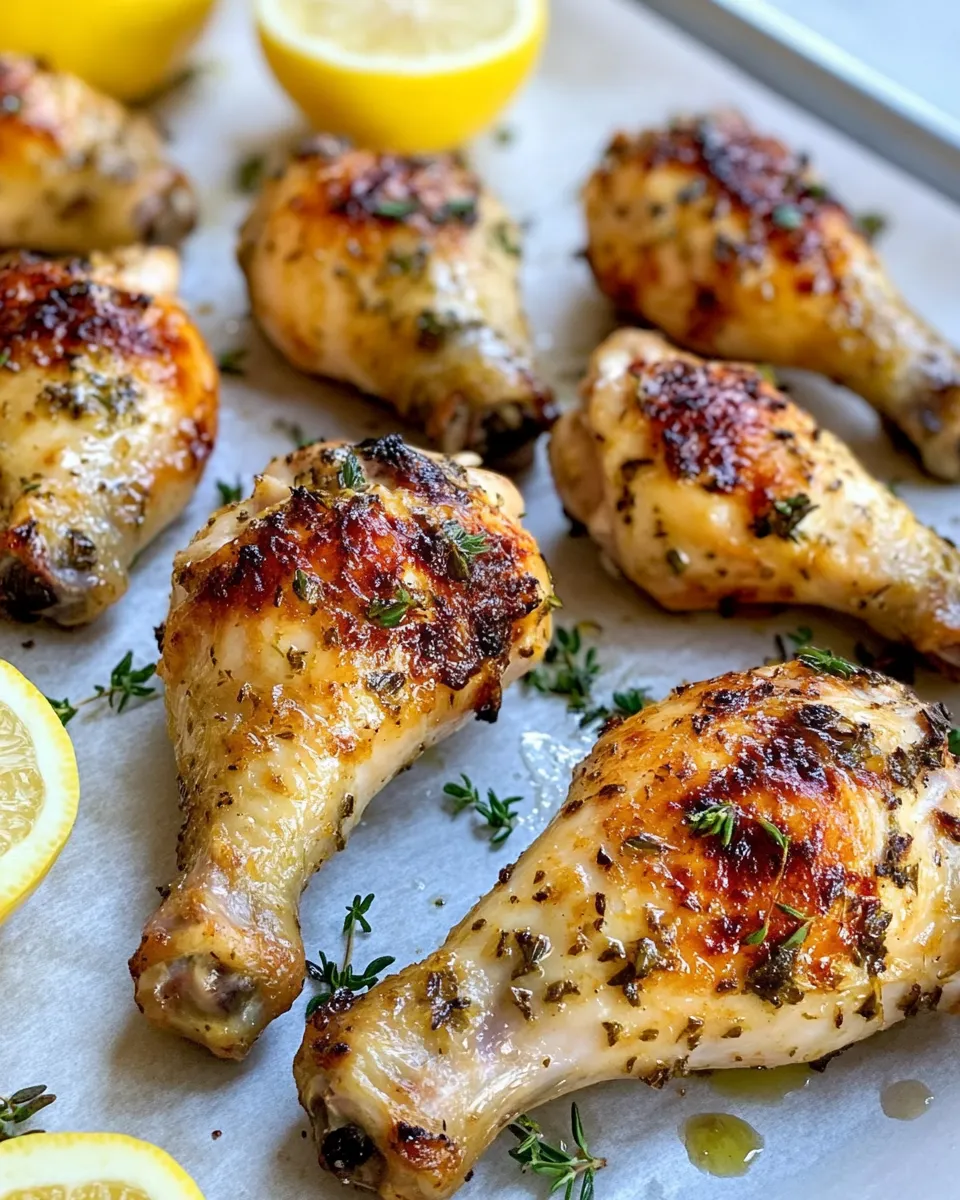 Classic Lemon Herb Roasted Chicken Drumsticks dish photo
