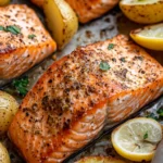 Homemade Lemon Pepper Salmon With Roasted Potatoes photo