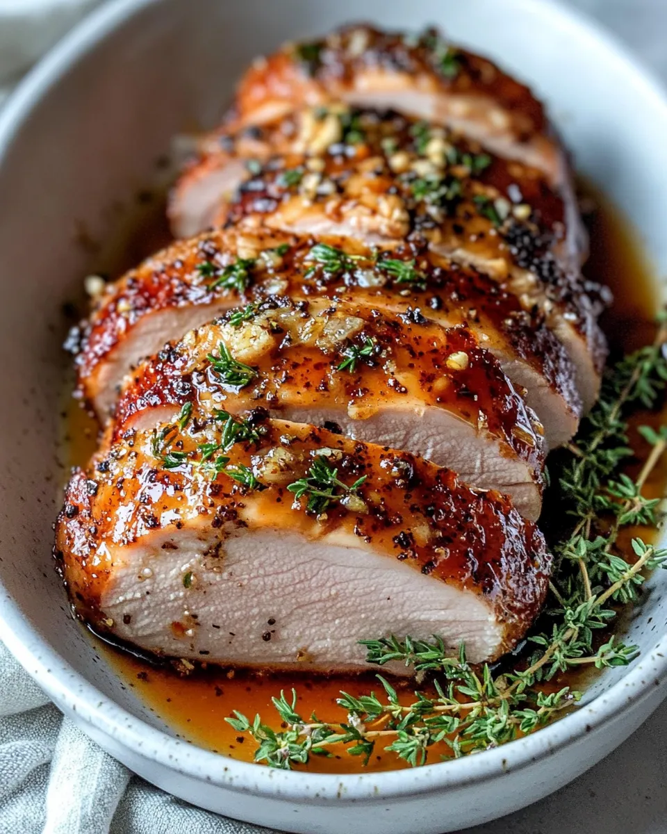 Delicious Maple Dijon Turkey Tenderloin food shot