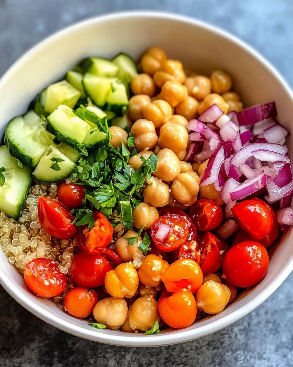 Delicious Mediterranean Chickpea Bowls With Tahini plate image