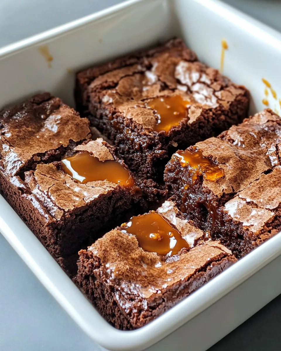 Easy Miso Caramel Brownies food shot