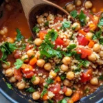 Homemade Moroccan Chickpea Stew With Couscous recipe photo