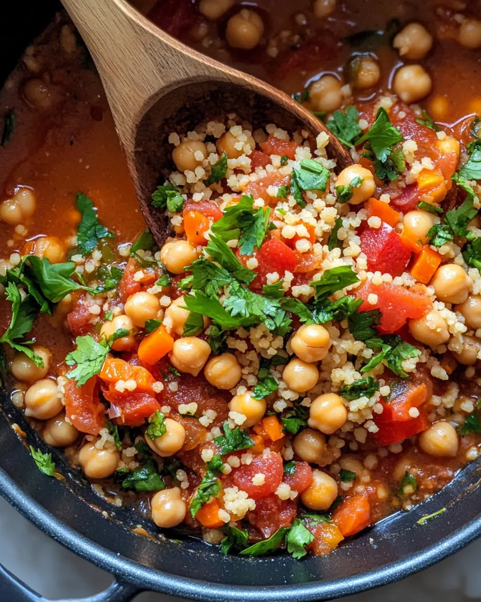 Homemade Moroccan Chickpea Stew With Couscous recipe photo