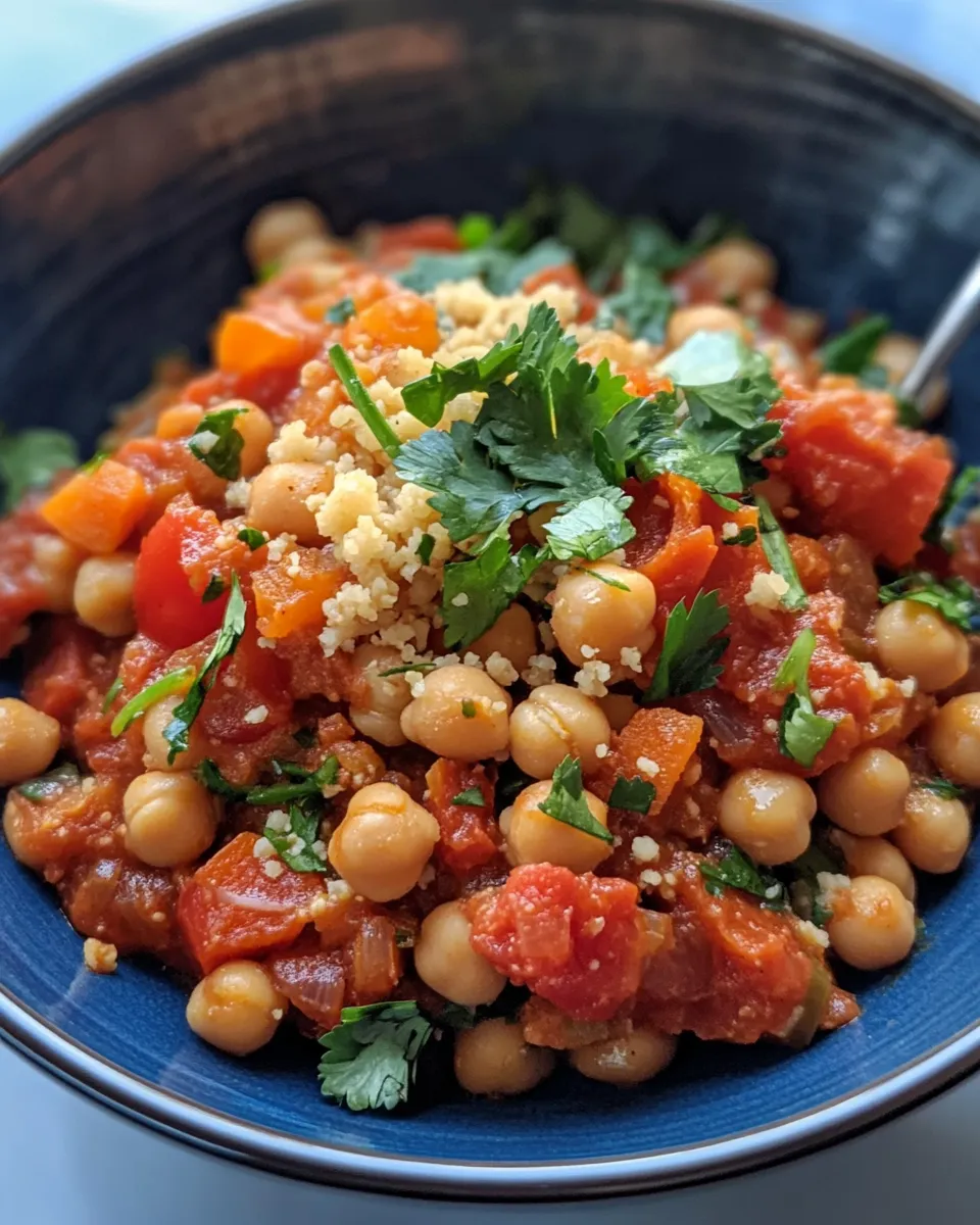 Classic Moroccan Chickpea Stew With Couscous dish photo