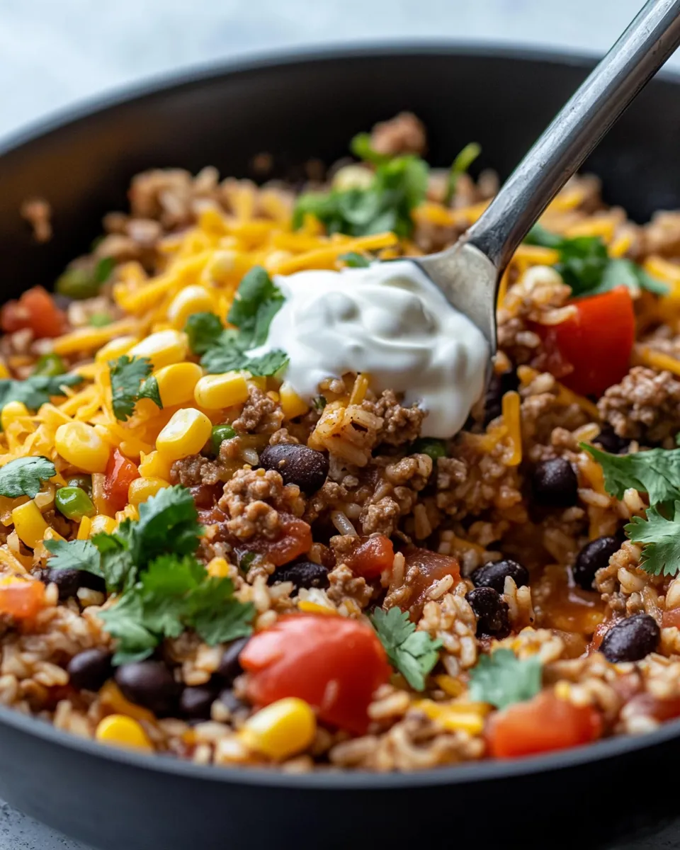 Easy One-Pot Taco Rice Skillet recipe photo