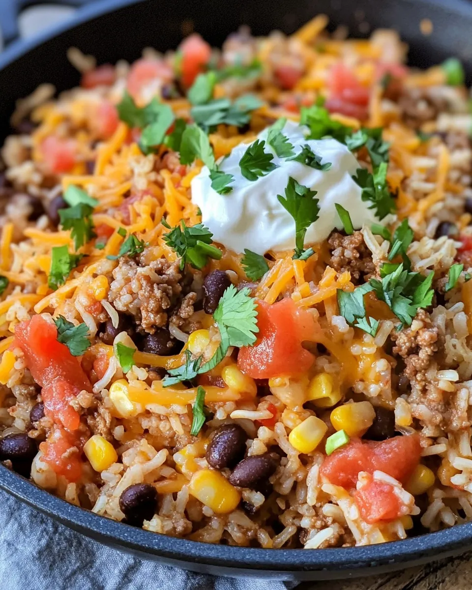 Delicious One-Pot Taco Rice Skillet dish photo