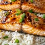 Homemade Orange Glazed Salmon With Rice photo