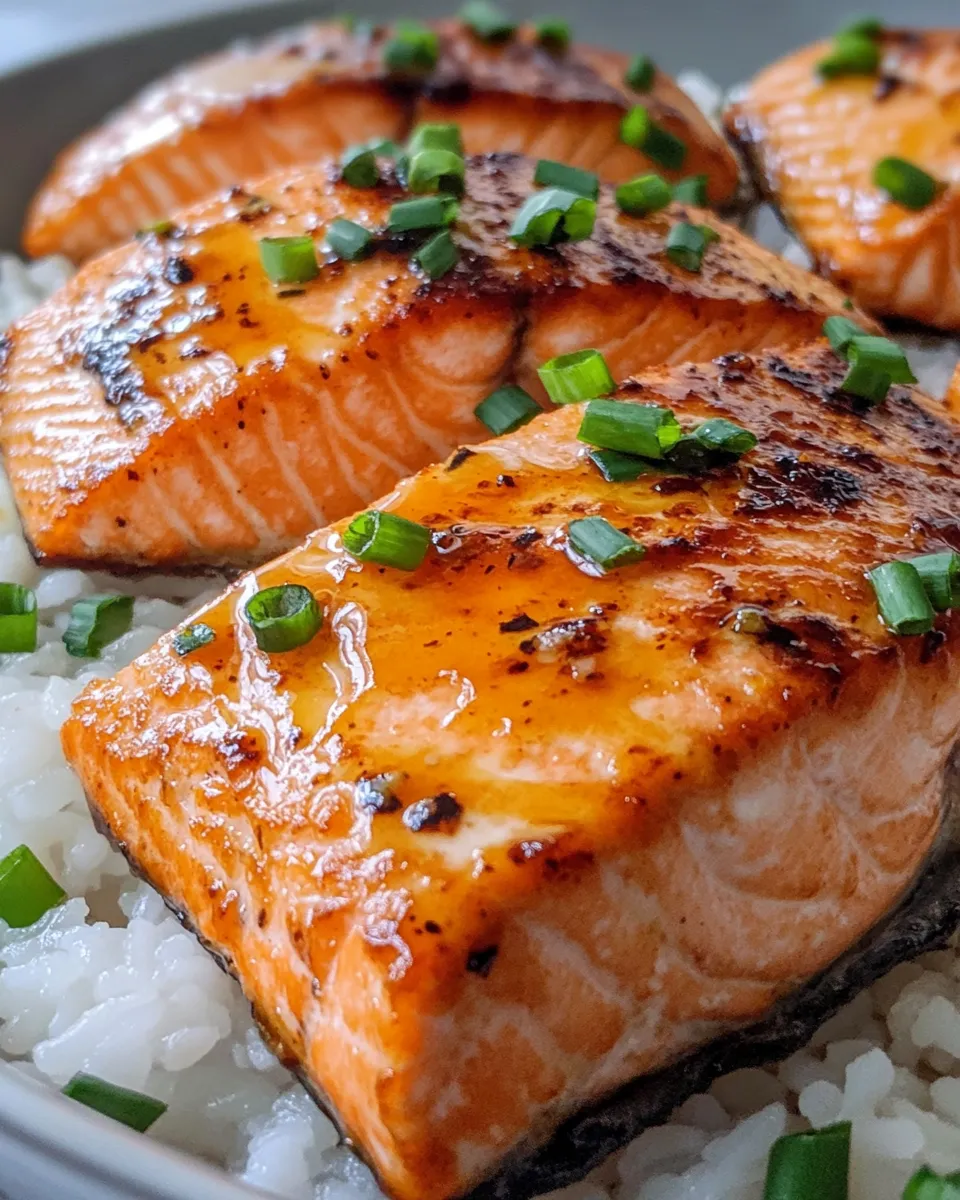 Easy Orange Glazed Salmon With Rice recipe photo