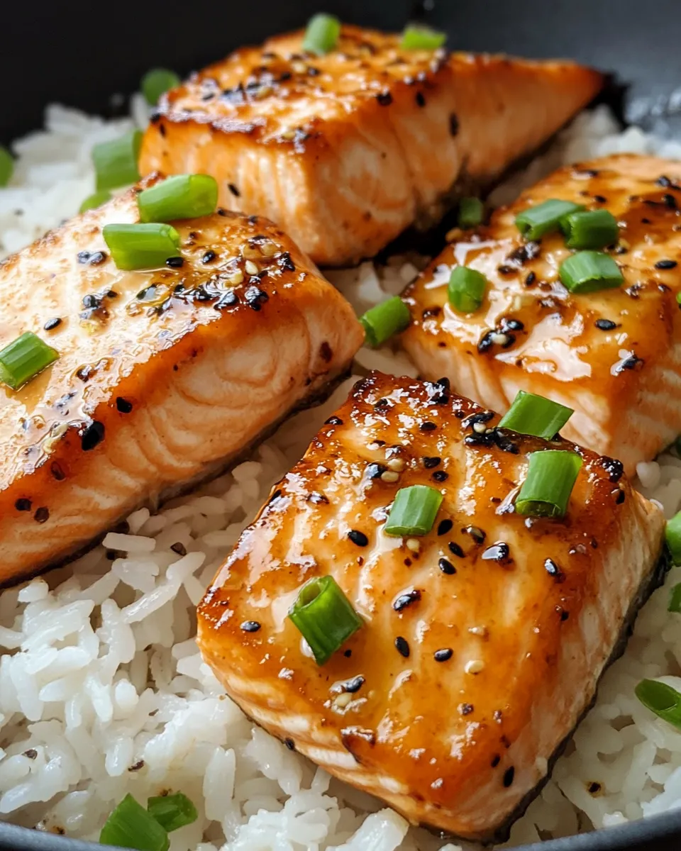 Delicious Orange Glazed Salmon With Rice dish photo