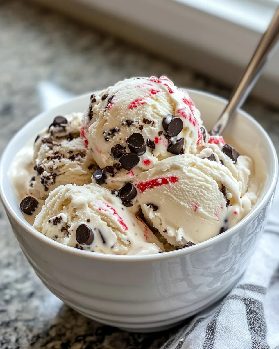 Homemade Peppermint Chocolate Chip Ice Cream photo