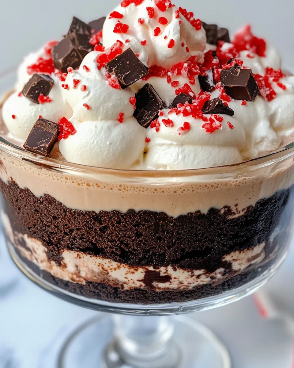 Homemade Peppermint Mocha Brownie Trifle recipe photo