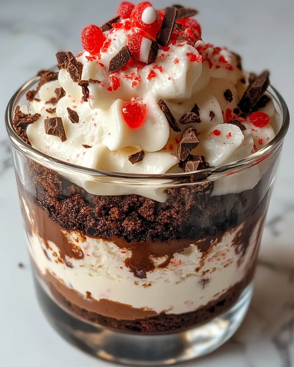 Classic Peppermint Mocha Brownie Trifle dish photo