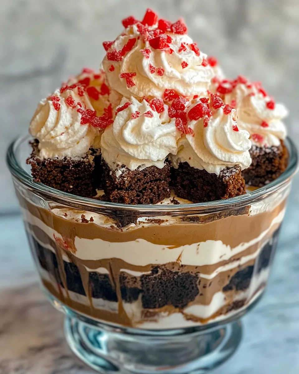 Delicious Peppermint Mocha Brownie Trifle picture