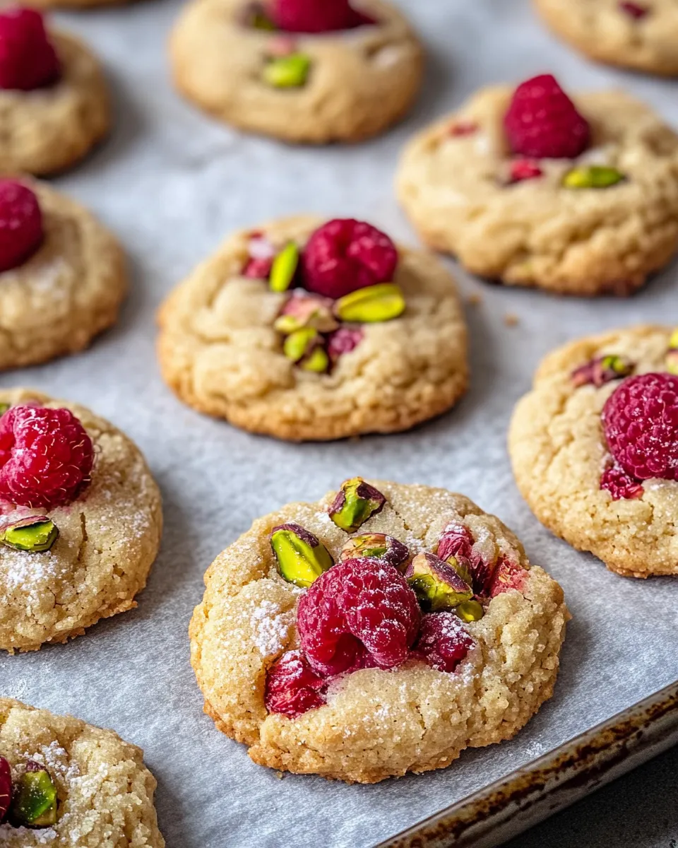 Homemade Raspberry Pistachio Shortbread Cookies dish photo