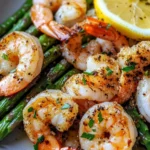 Homemade Roasted Garlic Shrimp And Asparagus photo