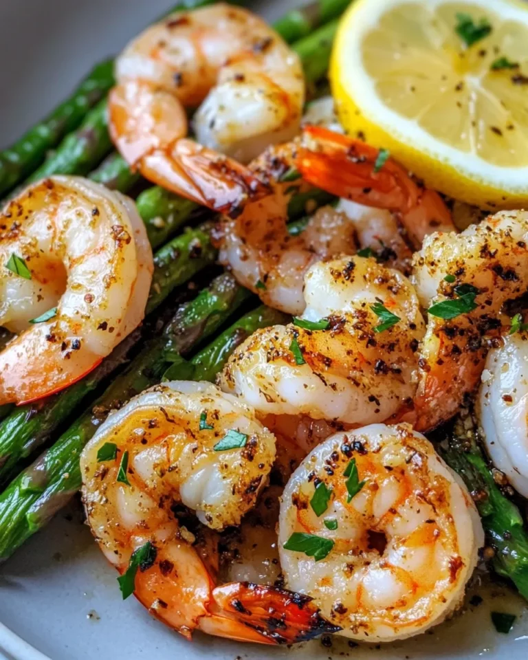 Homemade Roasted Garlic Shrimp And Asparagus photo