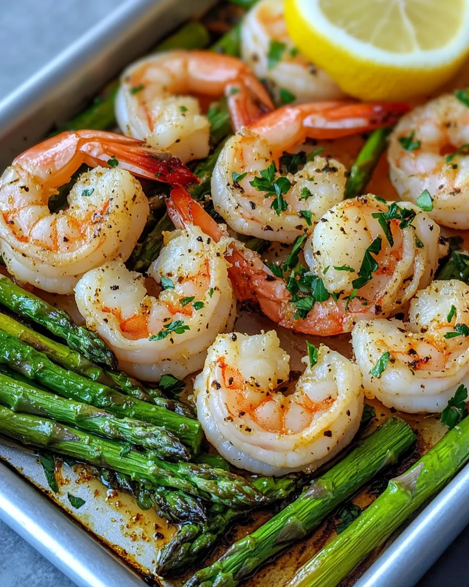 Classic Roasted Garlic Shrimp And Asparagus image