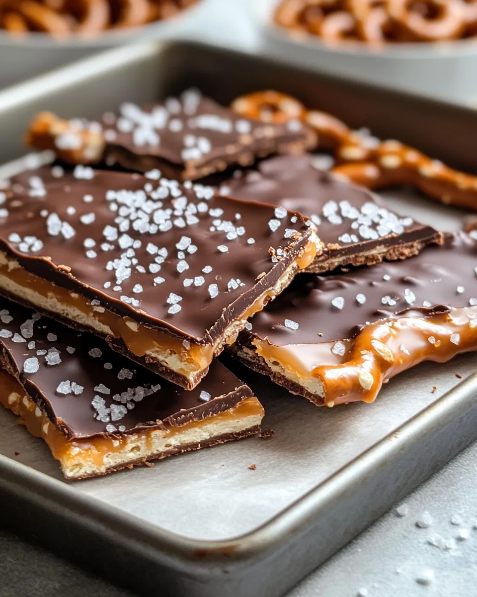 Homemade Salted Caramel Pretzel Bark photo