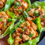 Homemade Sesame Peanut Chicken Lettuce Wraps photo
