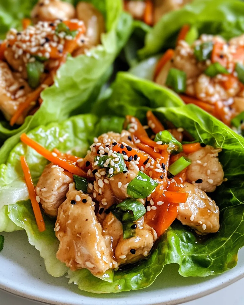 Classic Sesame Peanut Chicken Lettuce Wraps image