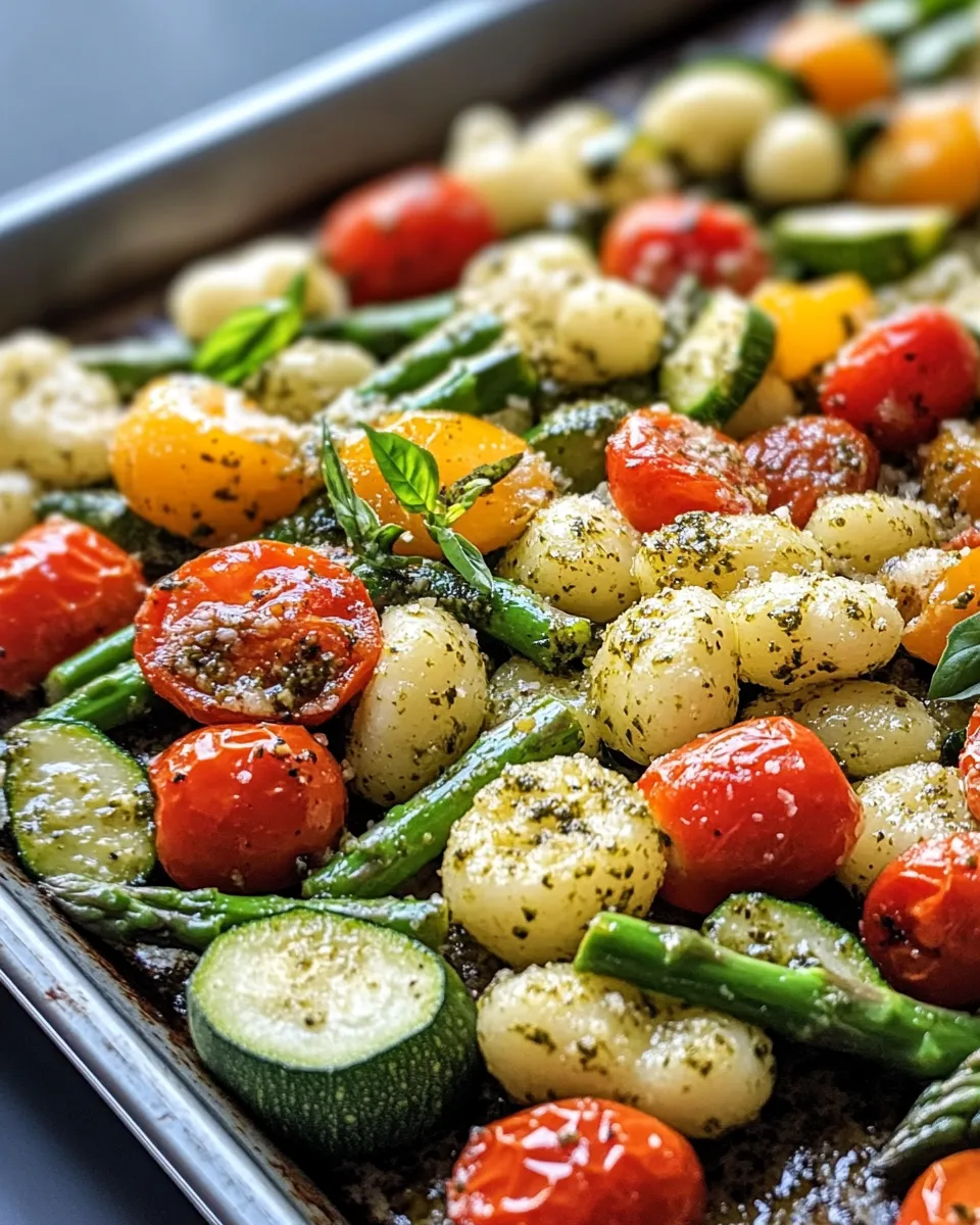 Homemade Sheet-Pan Gnocchi With Pesto Veggies recipe photo