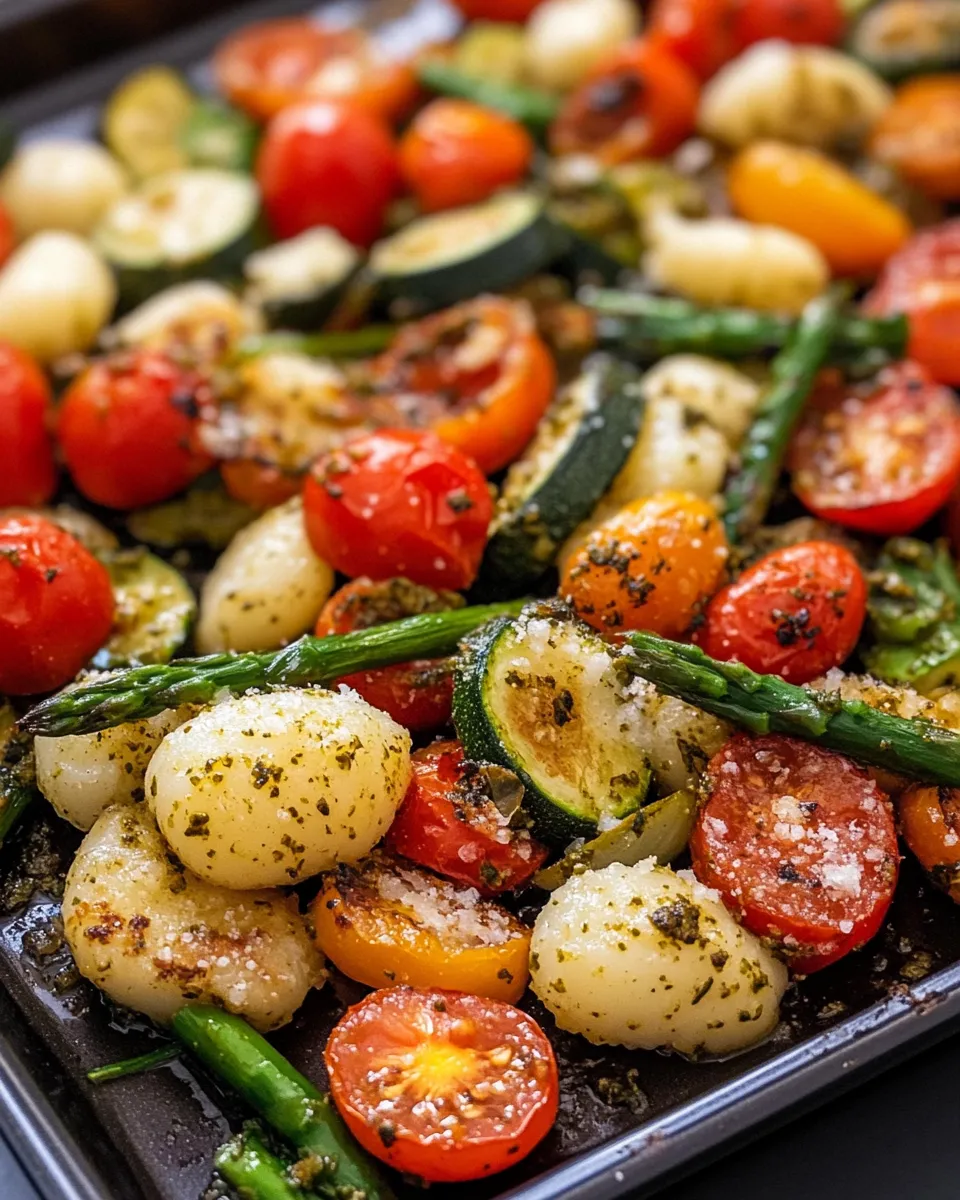 Classic Sheet-Pan Gnocchi With Pesto Veggies dish photo